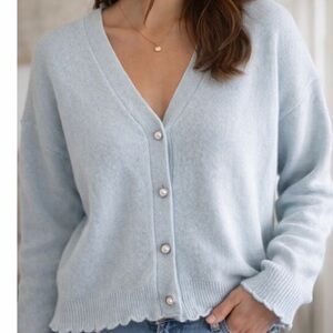 Celebrity Pink Soft Blue pearl Button-Up Cardigan